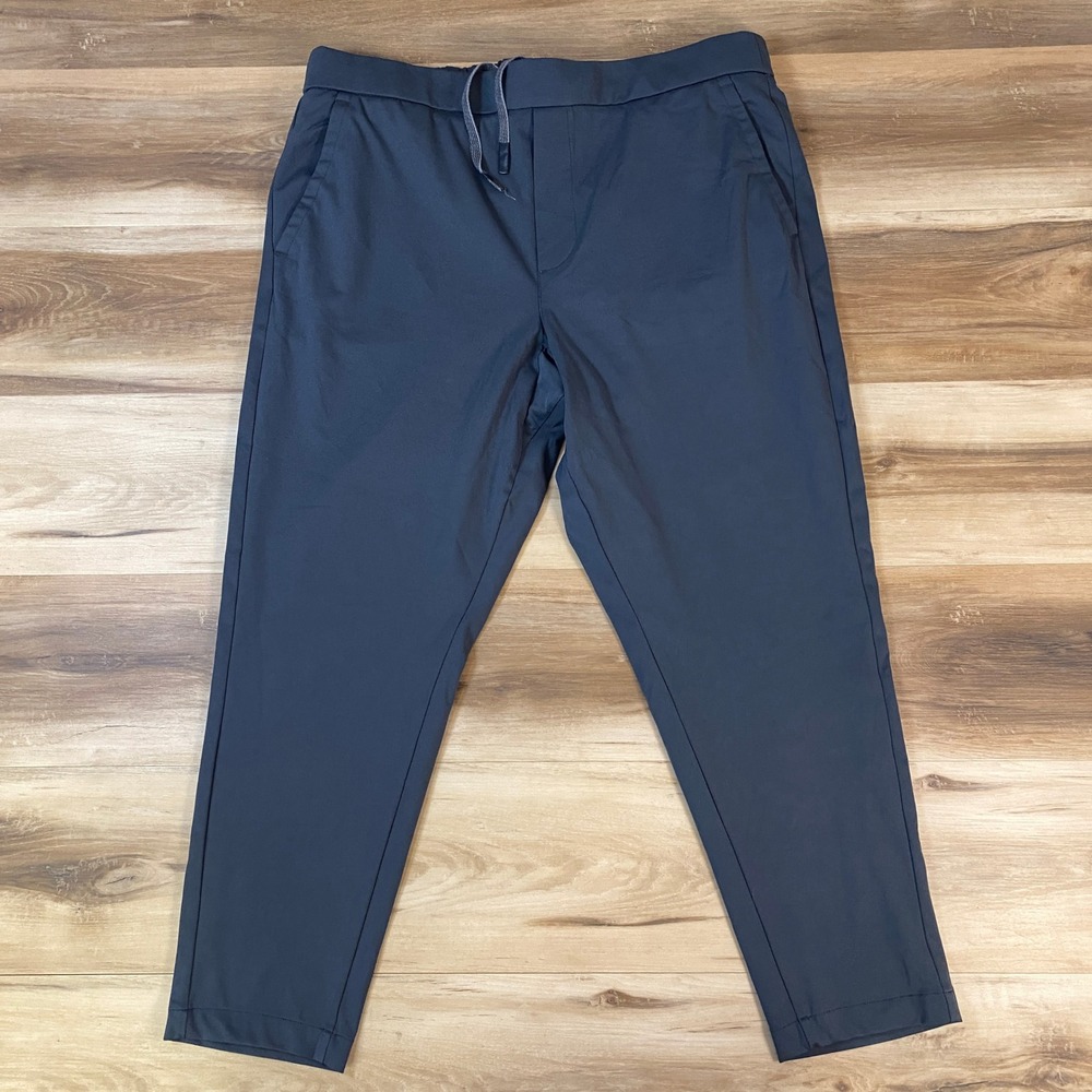Bonobos Performance Pants Mens XL Short Minimalist Drawstring Tapered Gray